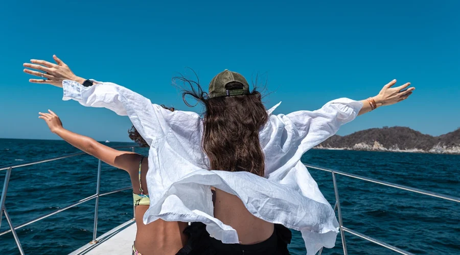 disfrutando de las bahías de Huatulco