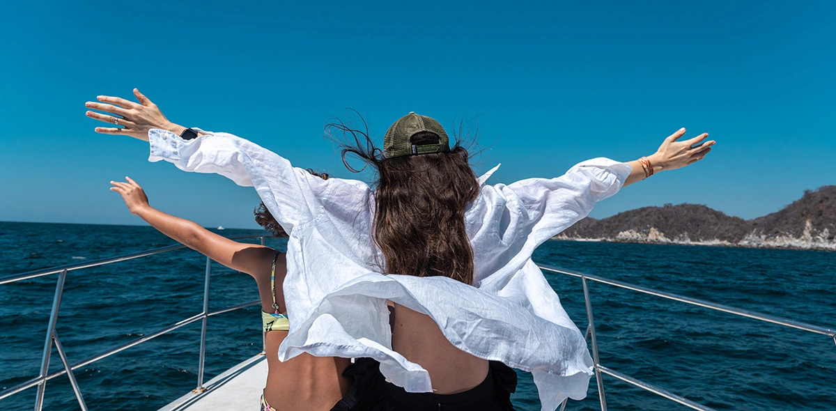 disfrutando de las bahías de Huatulco