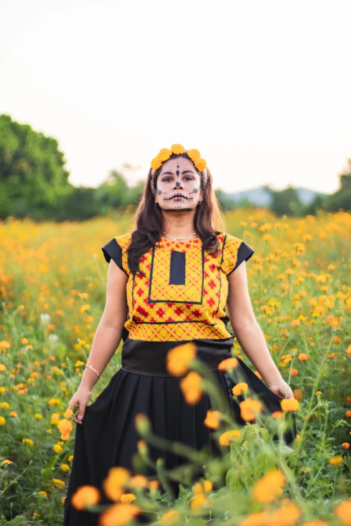 Campo de flores de cempasúchil en Huatulco